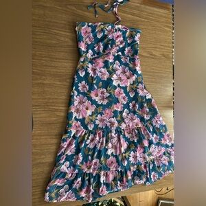 Lulus Blue Floral Dress Size M